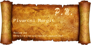 Pivarcsi Margit névjegykártya